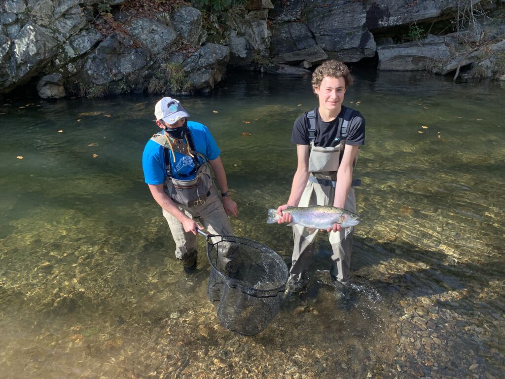 Rainbow trout fishing