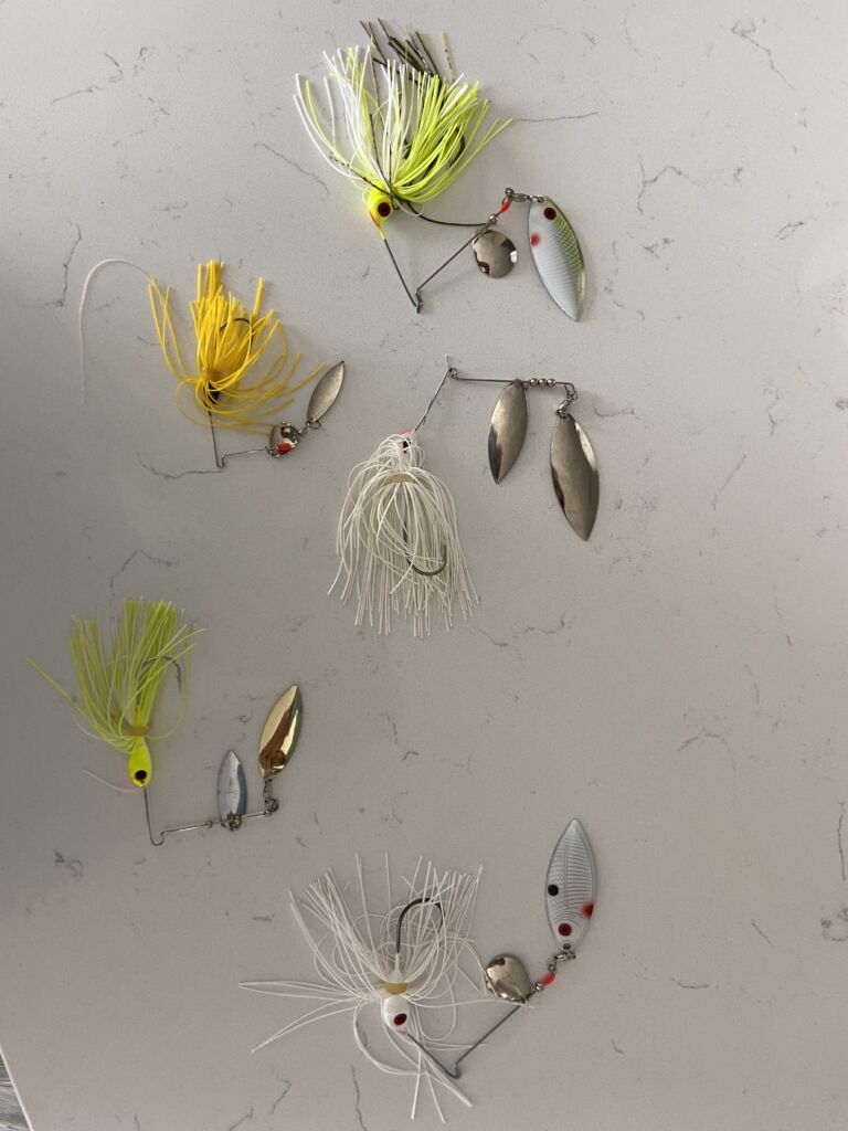 Collection of different spinnerbaits to choose from